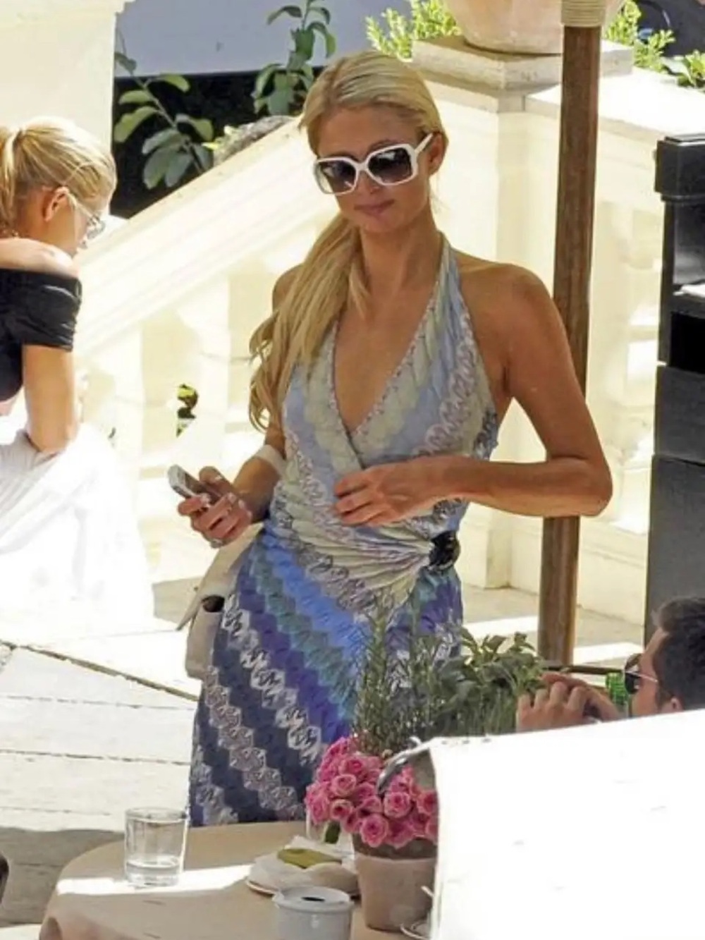 Rare Missoni Dress y2k Paris Hilton Blue & Purple Halter Wrap Dress 😍